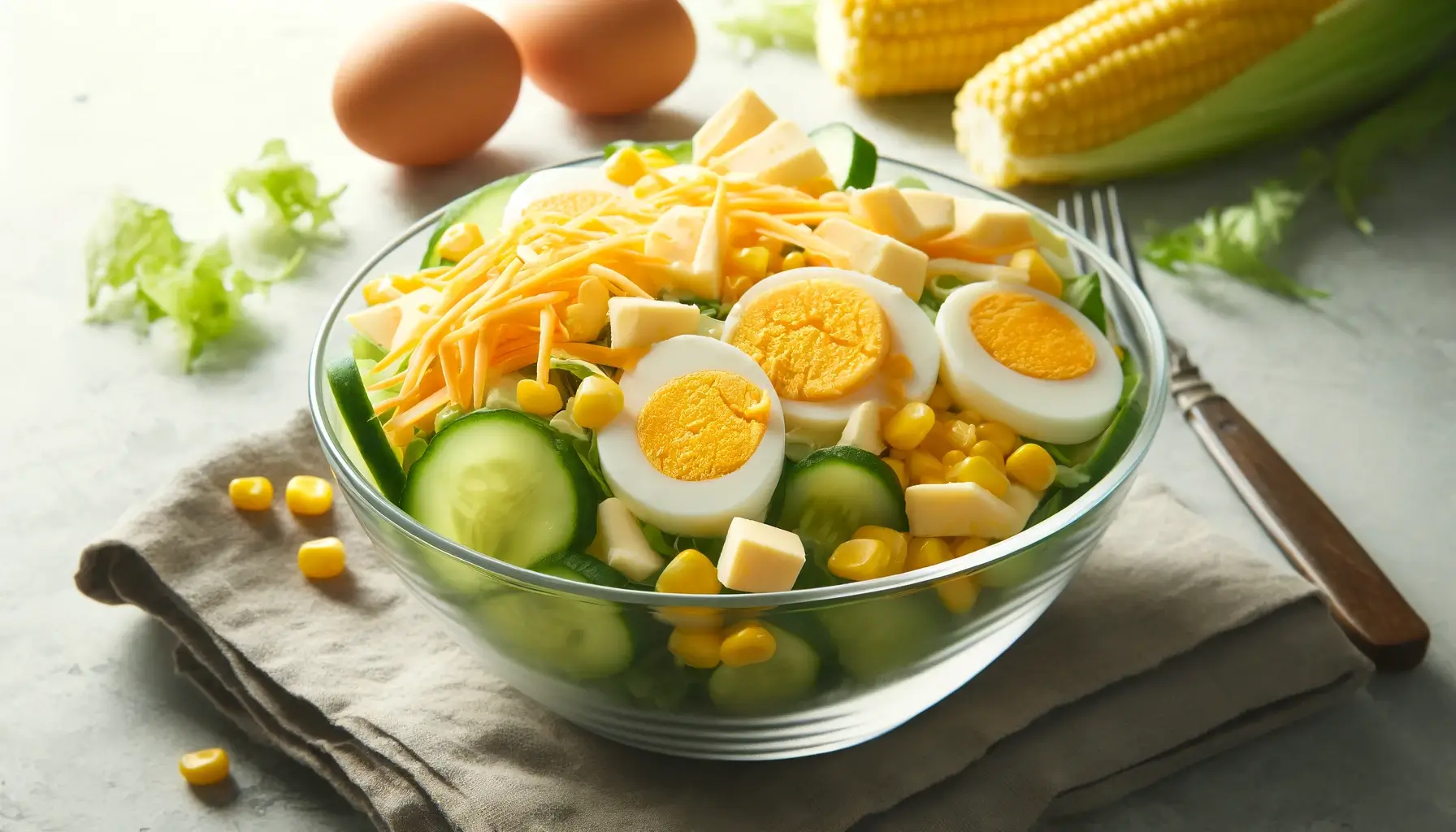 Салат из яиц с кукурузой