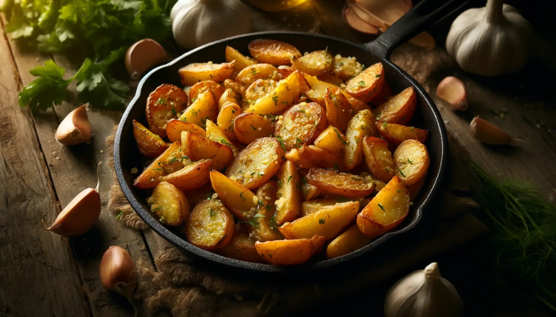 Картофель по-деревенски с чесноком - Пошаговый рецепт с фото. Вторые блюда. Блюда из овощей
